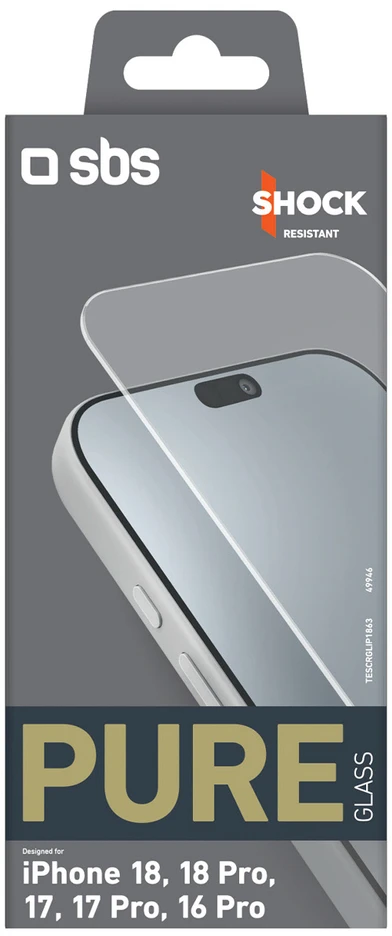 SBS Pure Glass Tempered Glass for iPhone 18 / 18 Pro / 17 / 17 Pro / 16 Pro