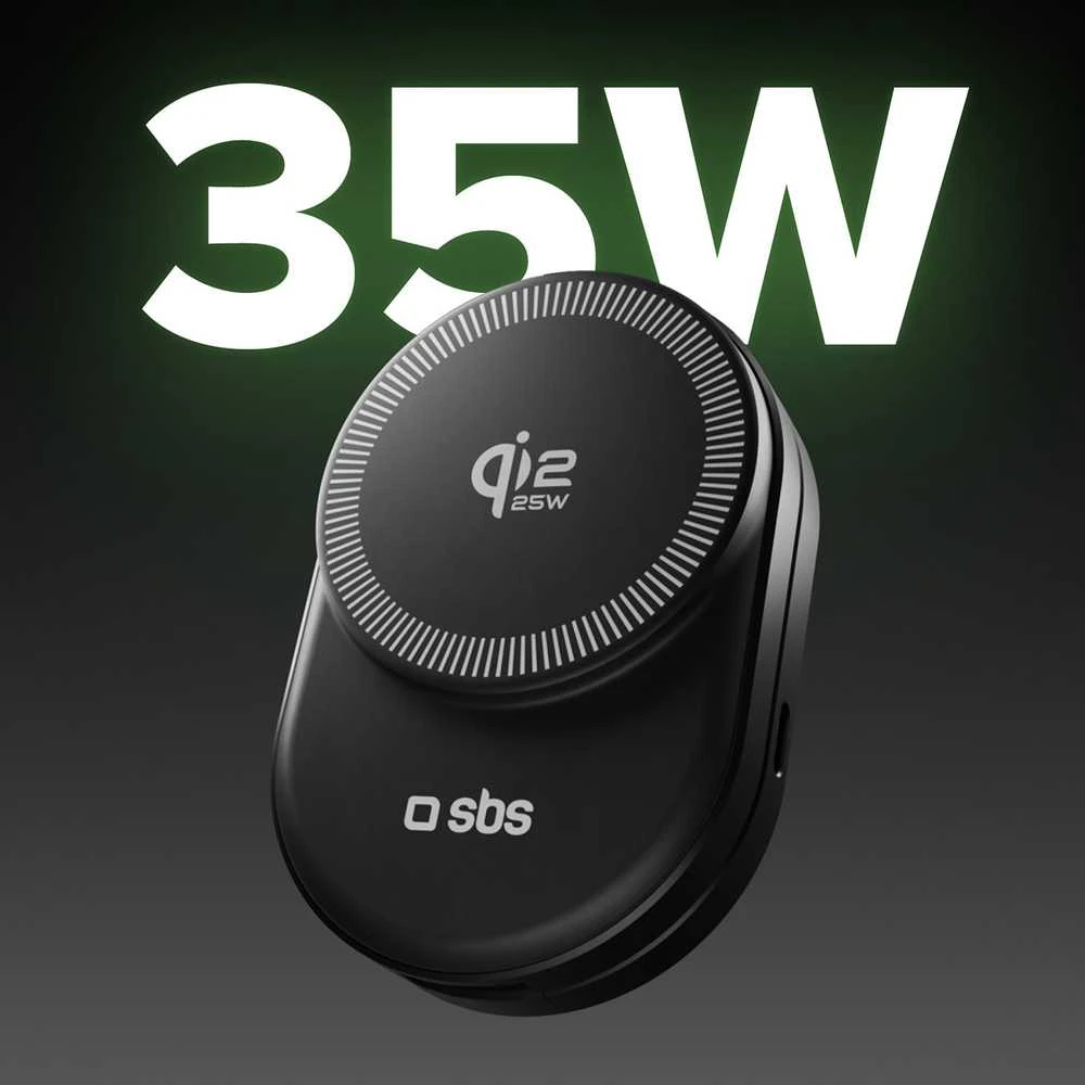 SBS Qi2.2 25W indukcinė 3 viename sulankstoma įkrovimo stotelė su MFI sertifikatu - Juodas
