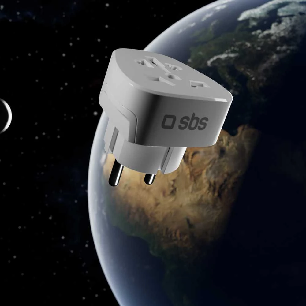SBS Shucko/EU Travel Adapteris - Universal - Baltas