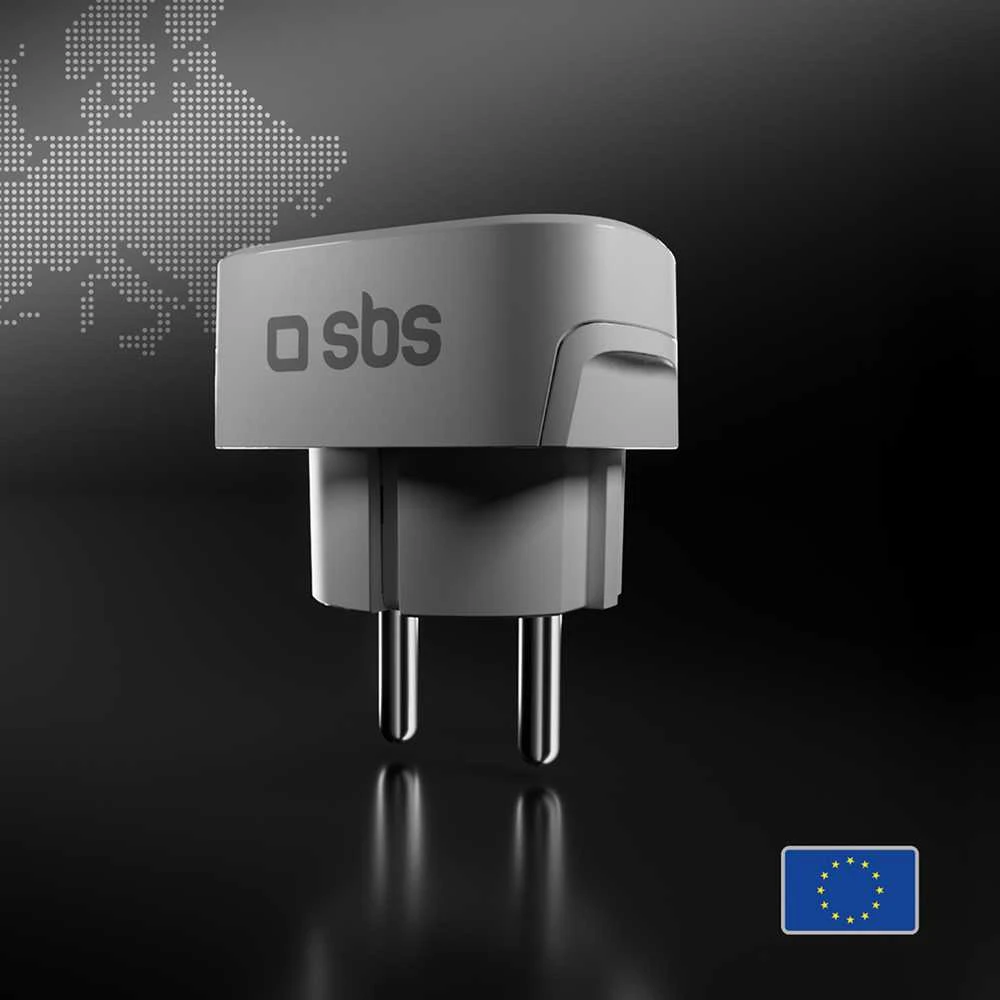 SBS Shucko/EU Travel Adapteris - Universal - Baltas