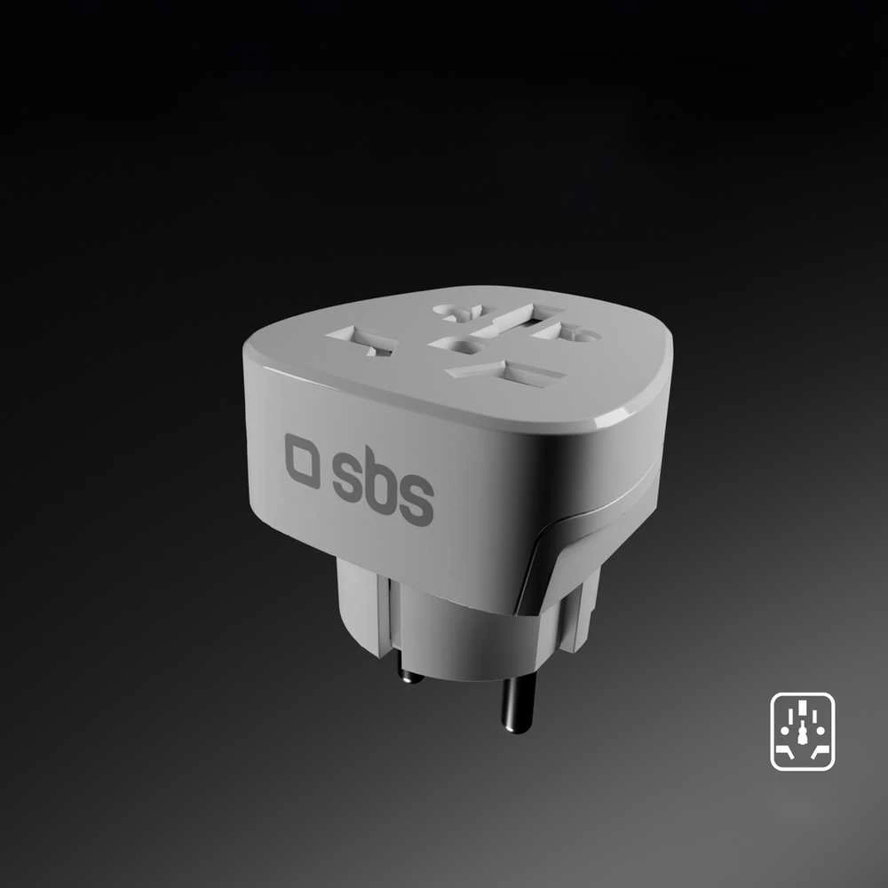 SBS Shucko/EU Travel Adapteris - Universal - Baltas