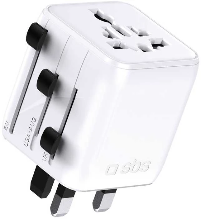 SBS TEADAPTUNI universal travel adapter - baltas