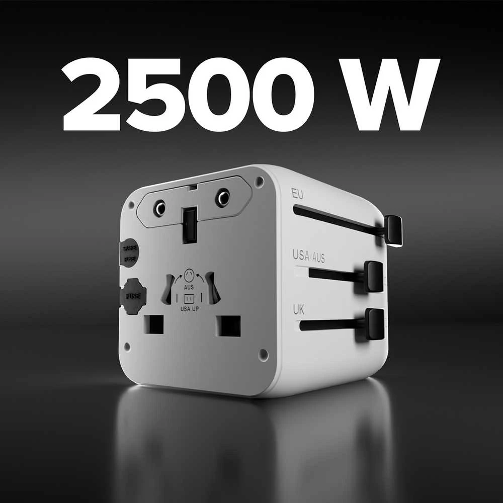 SBS TEADAPTUNI universal travel adapter - baltas