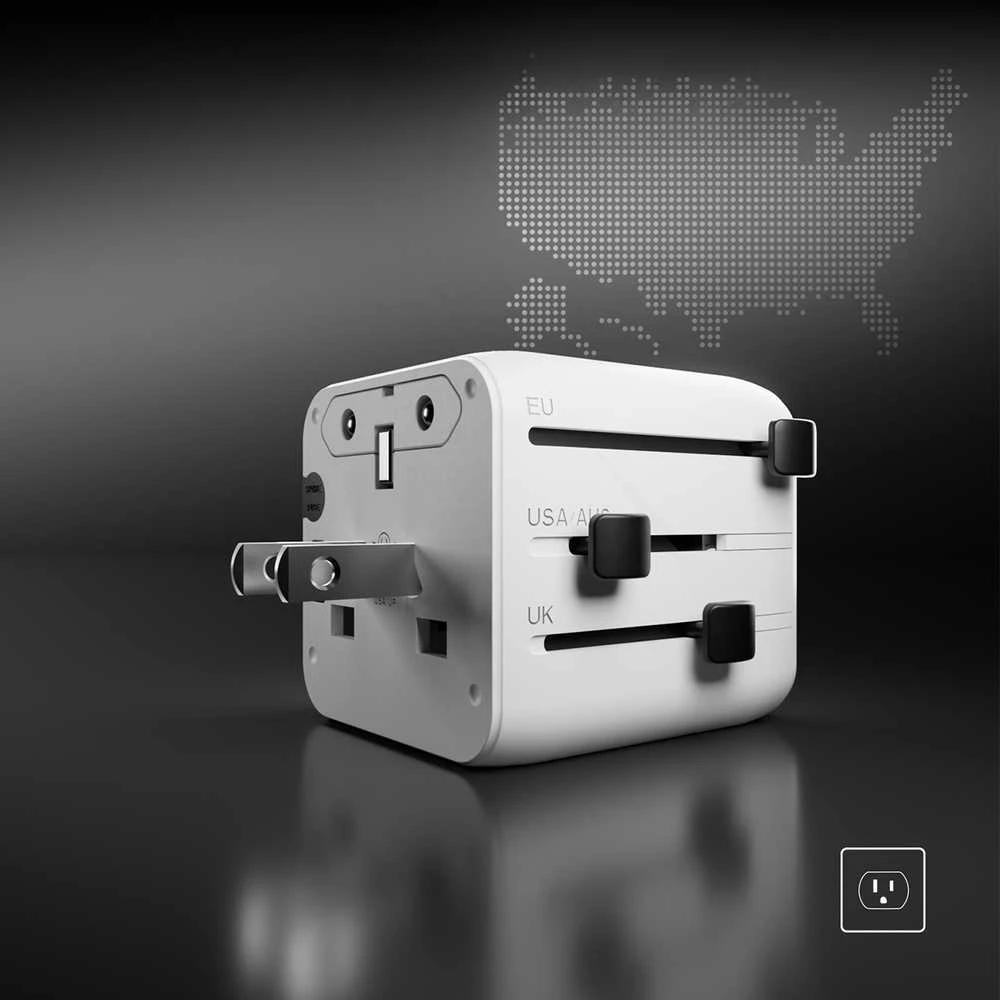 SBS TEADAPTUNI universal travel adapter - baltas