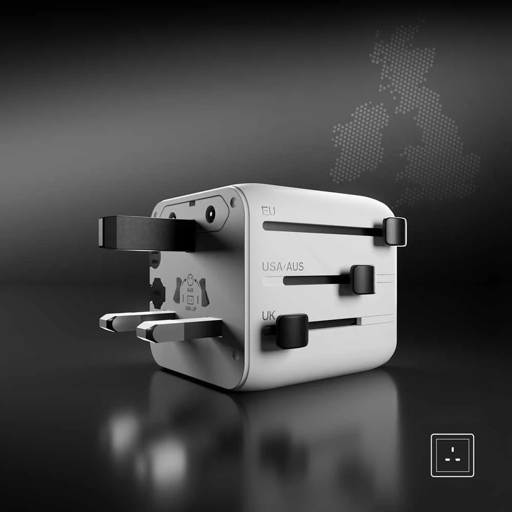 SBS TEADAPTUNI universal travel adapter - baltas