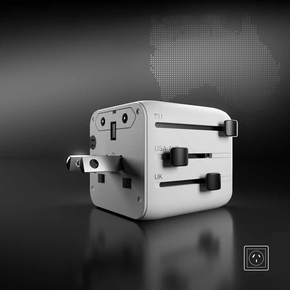 SBS TEADAPTUNI universal travel adapter - baltas