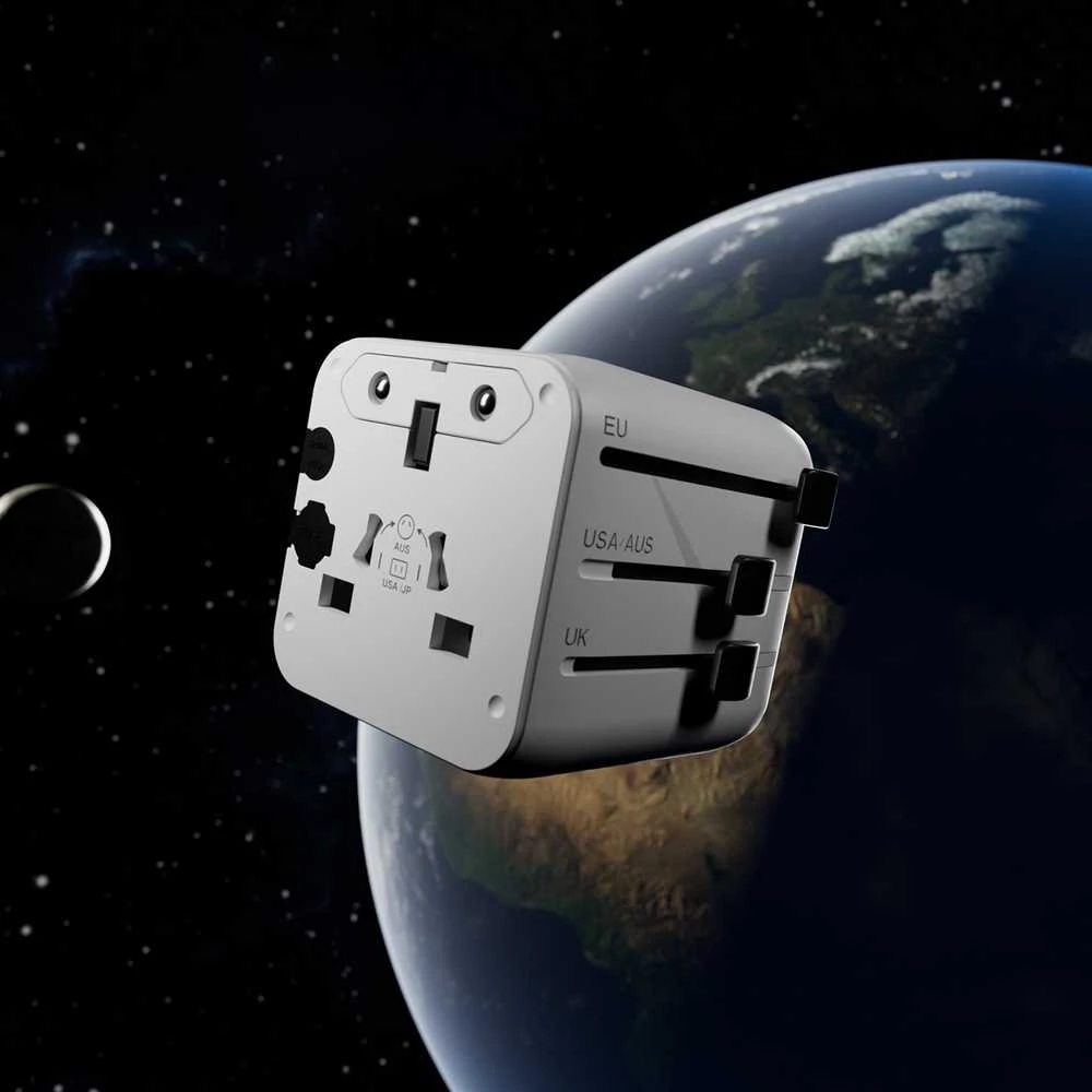 SBS TEADAPTUNI universal travel adapter - baltas