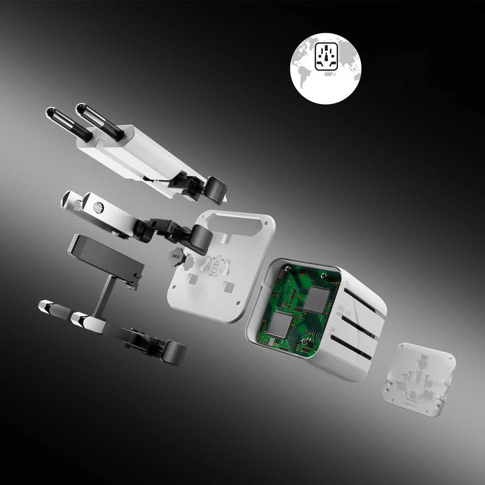 SBS TEADAPTUNI universal travel adapter - baltas