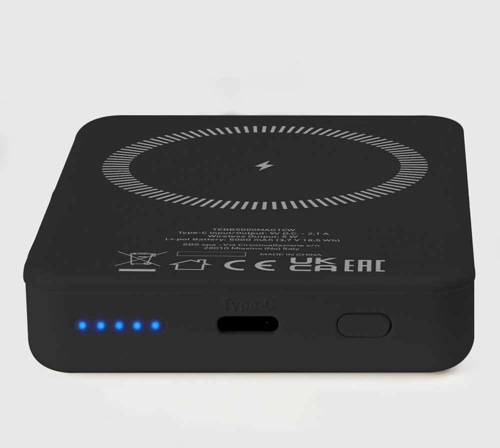 SBS TEBB5000MAG1CK belaidis power bank 5000 mAh USB-C, suderinamas su MagSafe - Juodas