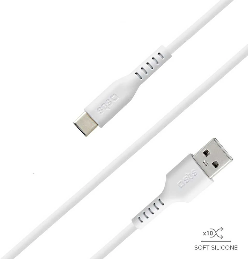 SBS TECABLEMICROC15W USB-A – USB-C laidas 1,5 m – baltas
