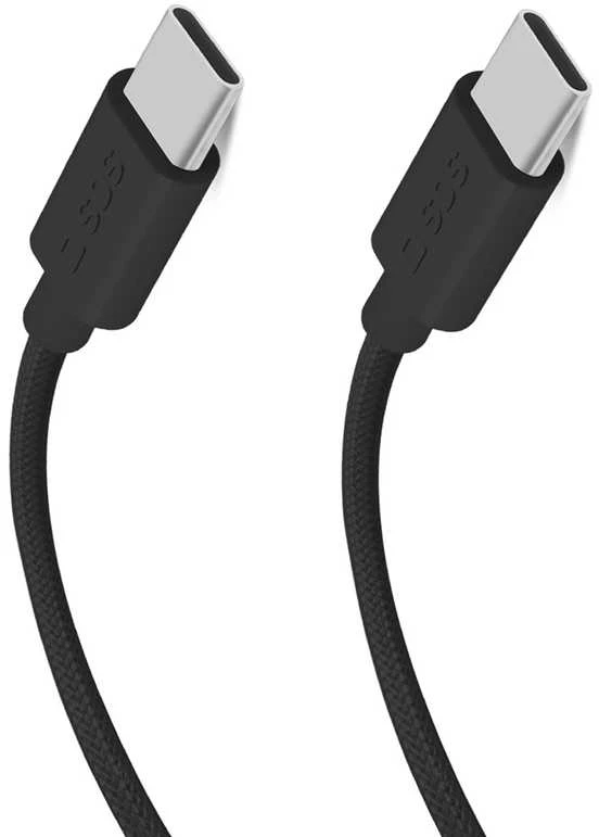 SBS TECABLETISSUETCK USB-C – USB-C 1.5m 60W pintas kabelis – juodos spalvos