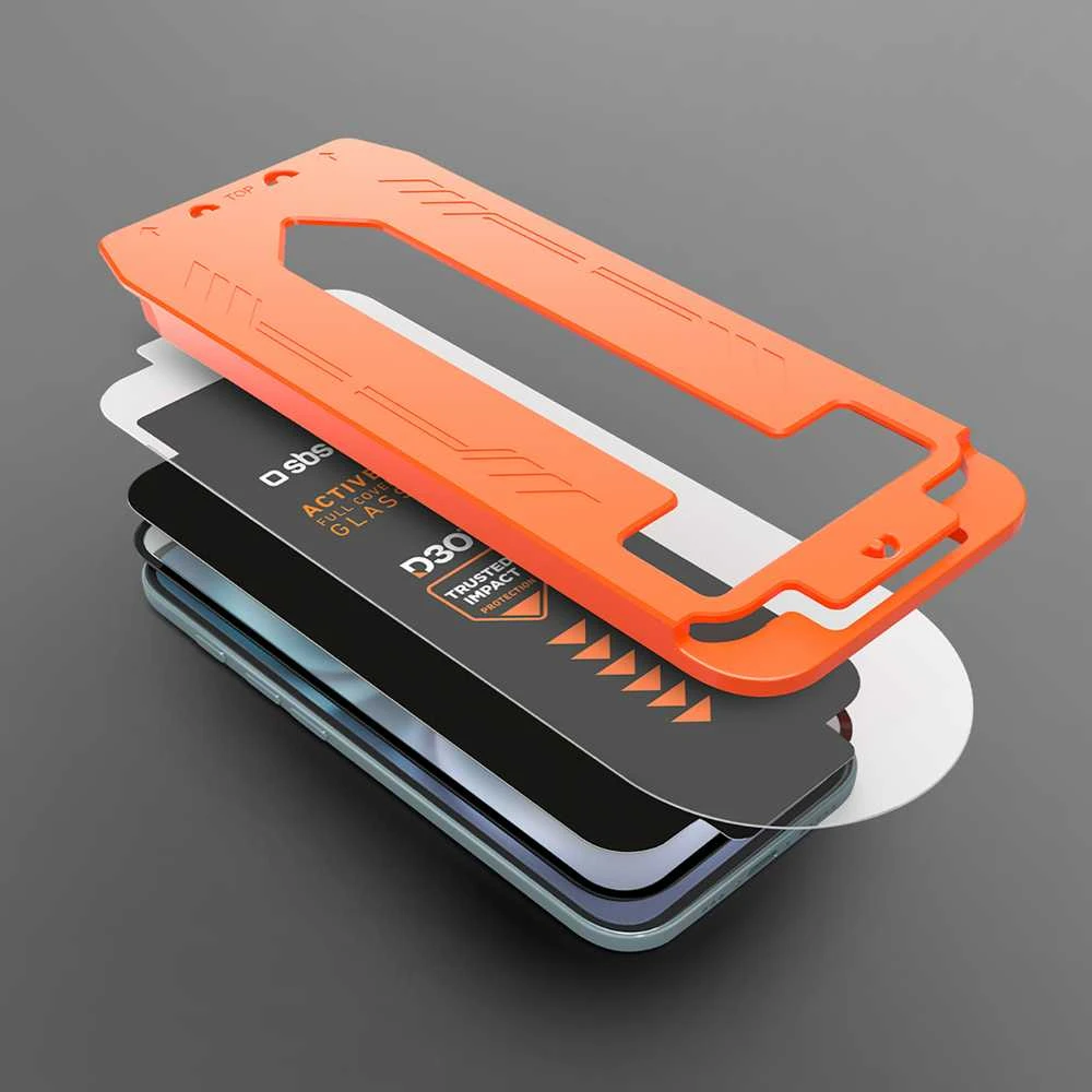 SBS apsauginis stiklas with D3O technology with applicator skirtas iPhone 16 Plus / iPhone 15 Plus