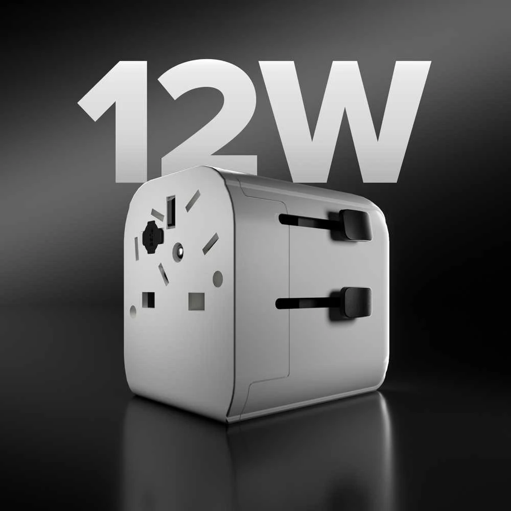 SBS universal travel adapter – EU 2xUSB-A – baltos spalvos