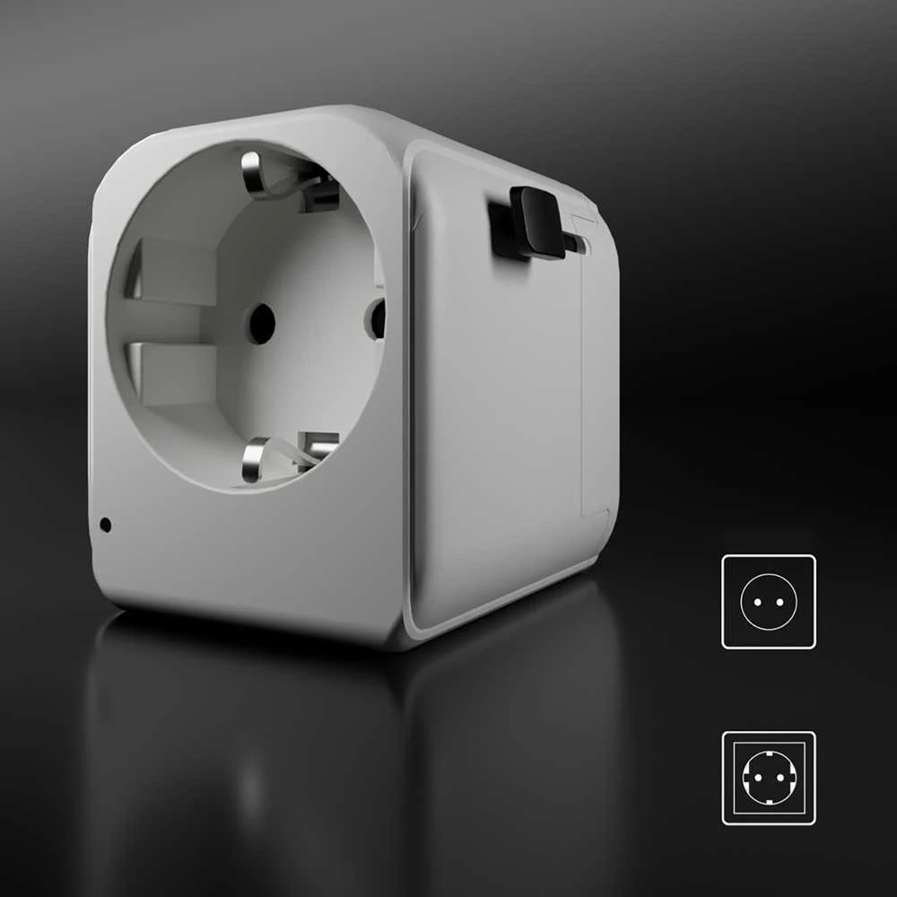 SBS universal travel adapter – EU 2xUSB-A – baltos spalvos