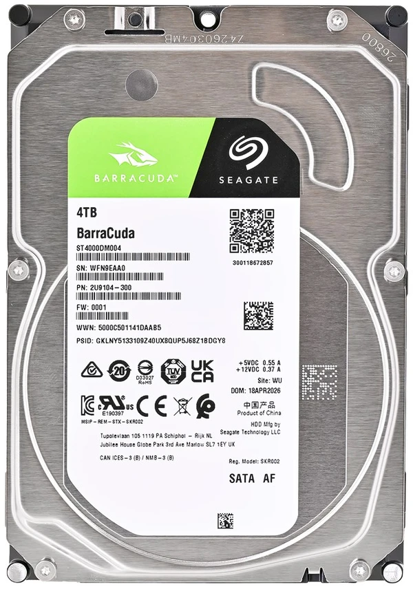 SEAGATE Desktop Barracuda 5400 4TB HDD 5400rpm SATA serial ATA 6Gb/s NCQ 256MB talpykla 8,9cm 3,5col. BLK
