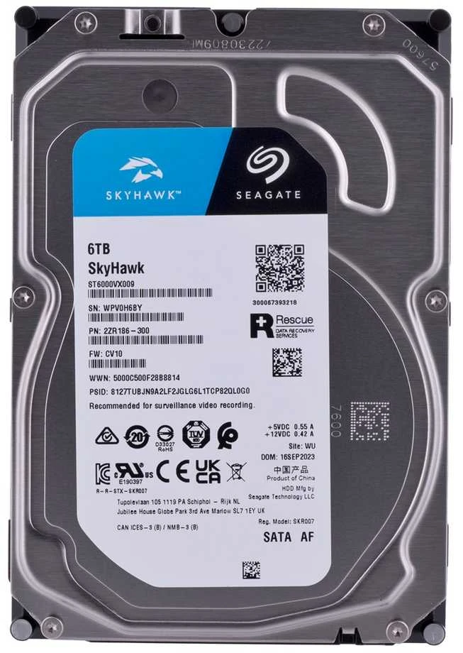 „SEAGATE“ HDD „SkyHawk Surveillance“ (3,5 colio/6 TB/SATA 6 Gb/s/rpm 5400)