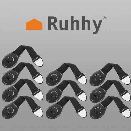 Ruhhy Apsauginis užraktas spintelėms, stalčiams, 10 vnt juoda