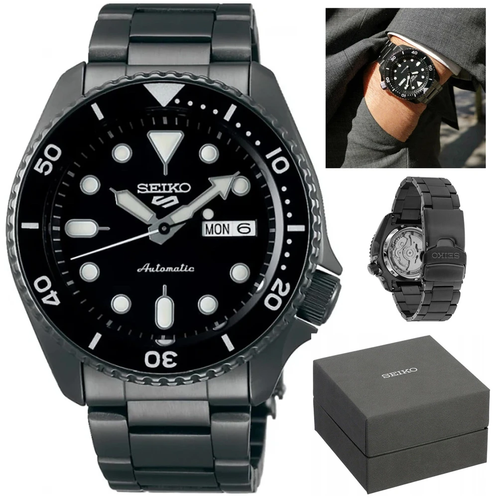 SEIKO 5 Sports vyriškas laikrodis SRPD65K1 automatinis + dėžutė
