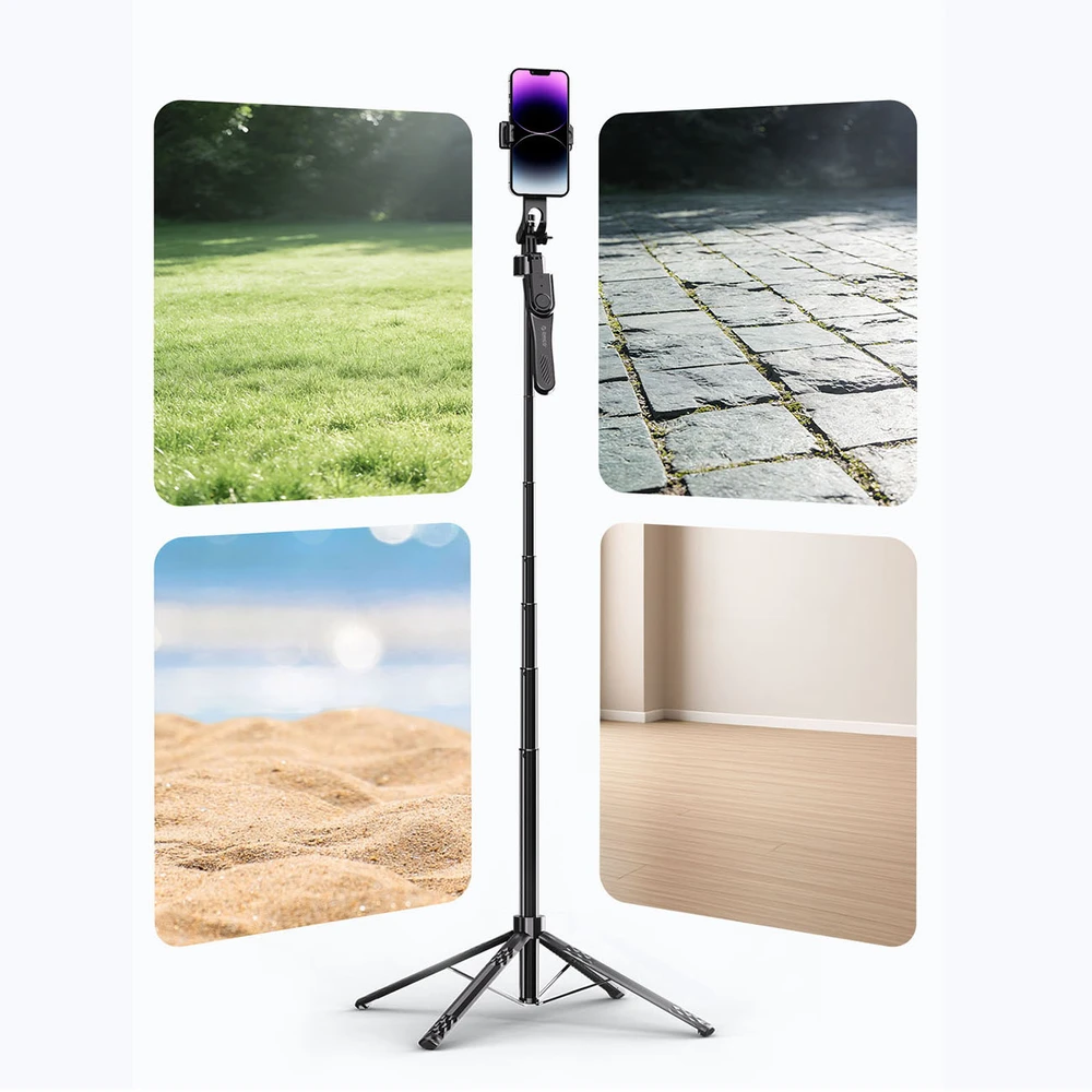 Asmenukių lazda Orico SPN185 1/4 colio trikojis telefono kamerai su 360 laipsnių sukimu, Bluetooth 5.2 - juodas