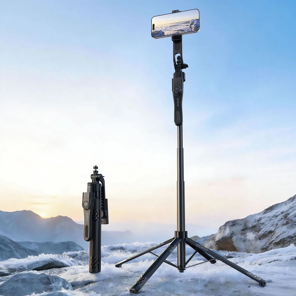 Asmenukių lazda Orico SPN185 1/4 colio trikojis telefono kamerai su 360 laipsnių sukimu, Bluetooth 5.2 - juodas