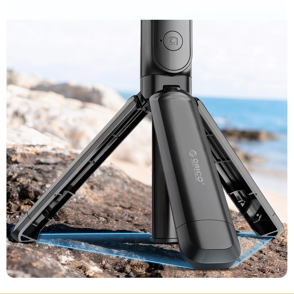 Asmenukių lazda Orico SPV68 mini trikojis su „Bluetooth“, 360 laipsnių sukimasis, 68 cm - juodas