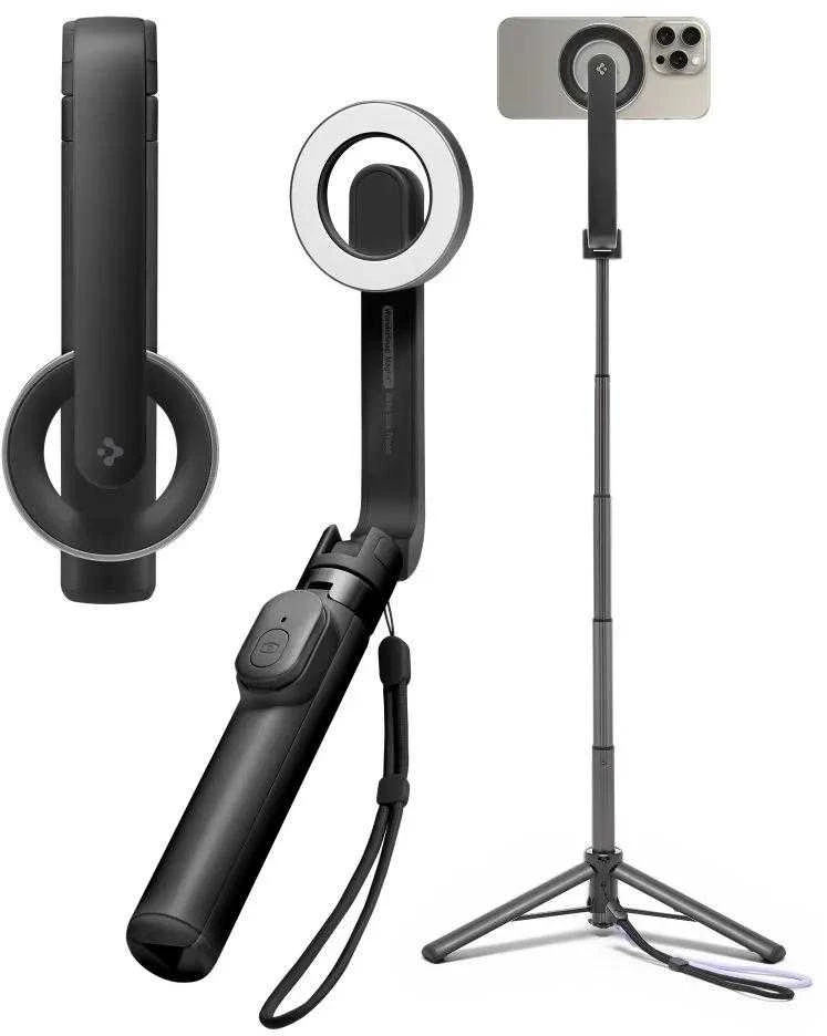 Asmenukių lazda Spigen S571W MagSafe Bluetooth with tripod – juodos spalvos