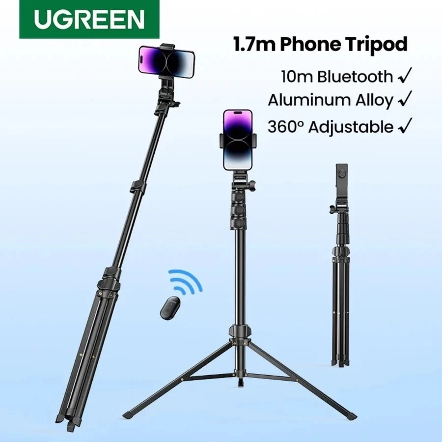 Ugreen Selfie stick trikojis su Bluetooth pulteliu 4.6-7.2" telefonams veiksmo kameroms