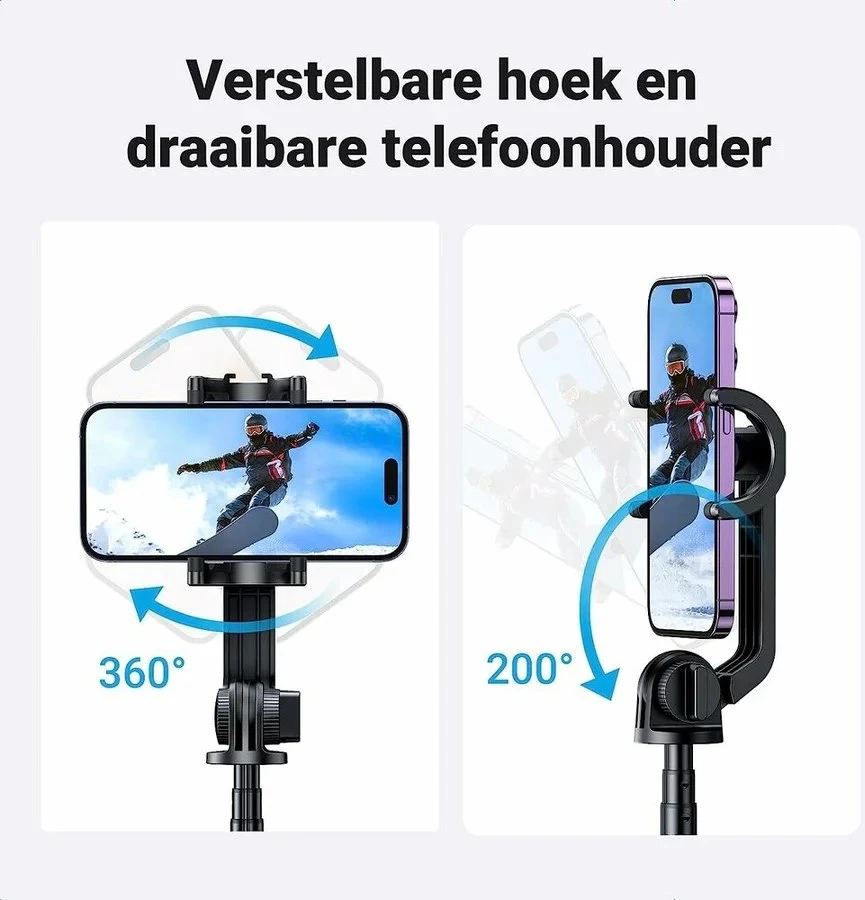 Ugreen Selfie stick trikojis su Bluetooth pulteliu 4.6-7.2" telefonams veiksmo kameroms