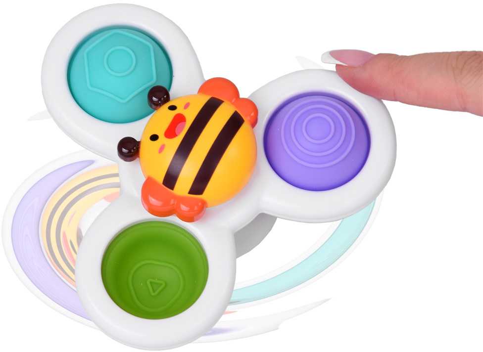 Jokomisiada sensorinis vonios žaislas „Fidget Spinner“ su siurbtuku, 3 vnt., ZA5340