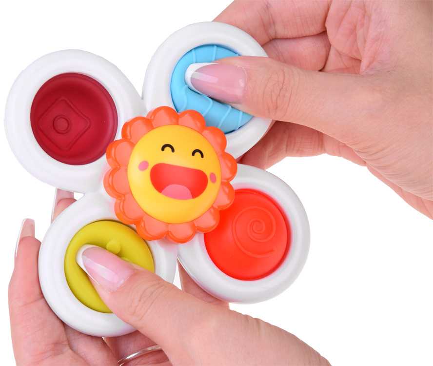 Jokomisiada sensorinis vonios žaislas „Fidget Spinner“ su siurbtuku, 3 vnt., ZA5340