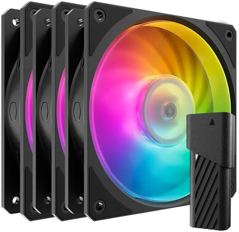 Procesoriaus Aušintuvų Rinkinys - Cooler Master Mobius 120P ARGB 3 Vnt. Juodas