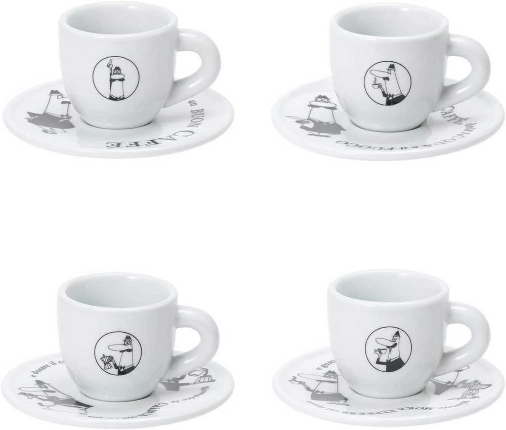 4 espreso puodelių rinkinys BIALETTI CAROUSEL Porcelianas 4x 50 ml Baltas