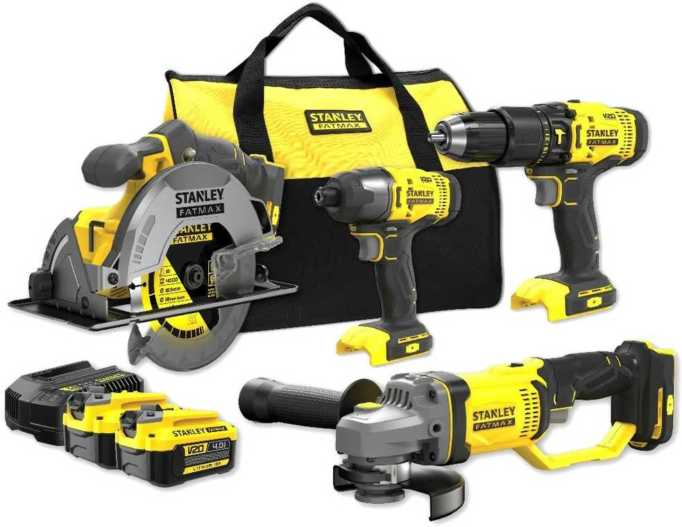 Įrankių rinkinys Stanley SFMCK469M2-QW (SFMCD711 + SFMCF800 + SFMCG400 + SFMCS500); 2x4,0 Ah akum.