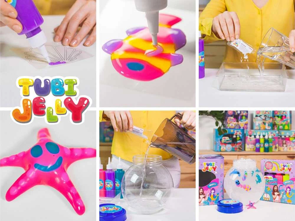 Tuban 8 spalvų Tubi Jelly rinkinys su nedideliu akvariumu - Piratai
