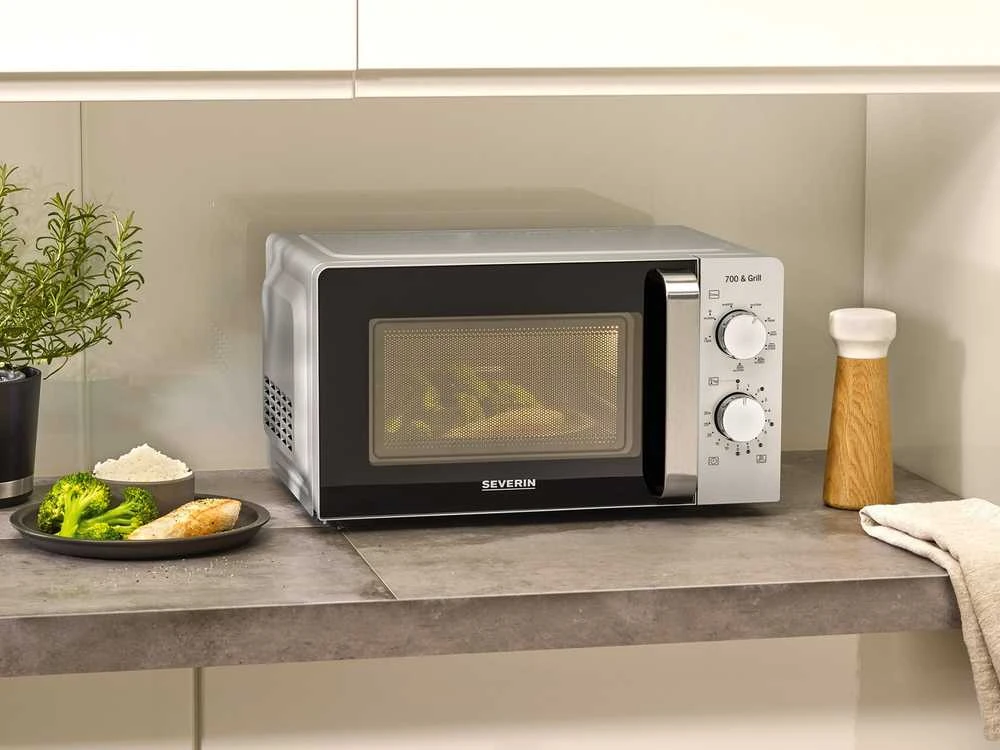 Mikrobangų krosnelė Severin MW 7780 microwave Juodas, Sidabrinis Grilis microwave Countertop 17 L 700 W