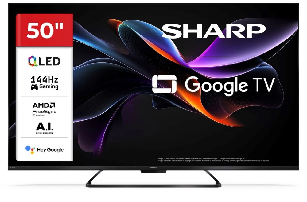 Televizorius Sharp | 50HR7265E | 50 | Smart TV | Google TV | Juodas