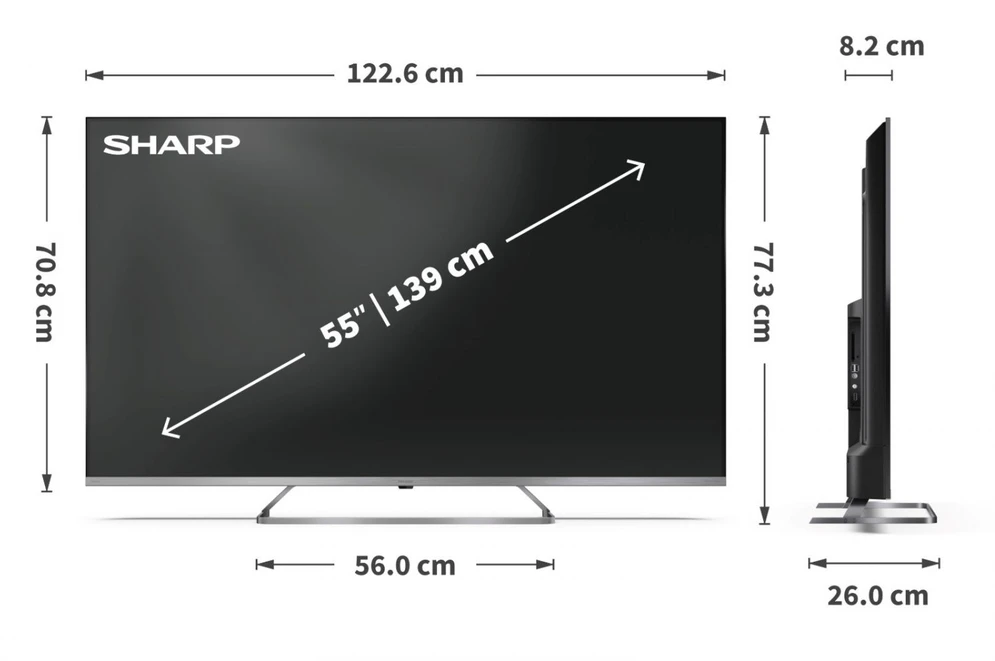 „Sharp 4K Ultra HD QLED MiniLED“ televizorius | 55JP7265E | 55 | „Google TV“ | UHD