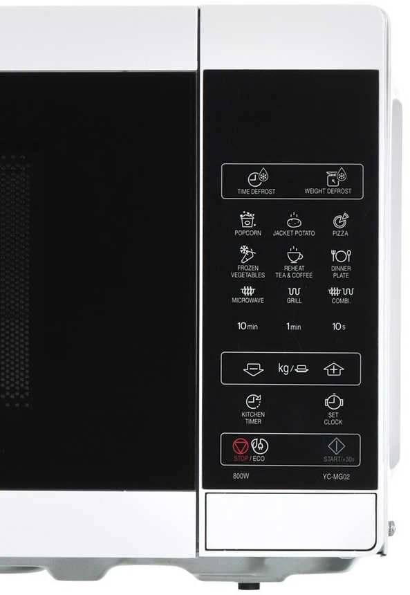 Sharp YC-MG02E-W mikrobangų krosnelė Stalviršis 20 L 800 W Mėlyna, Baltas