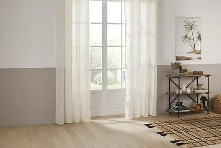 Sheer curtain Atmosphera Alla Linen taupe 140x240 cm