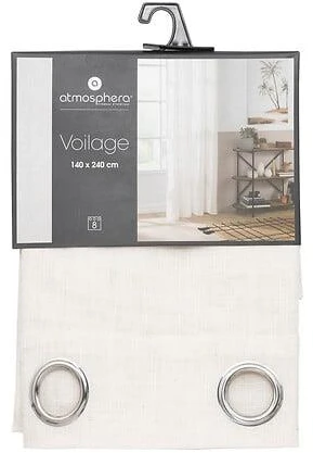 Sheer curtain Atmosphera Alla Linen taupe 140x240 cm