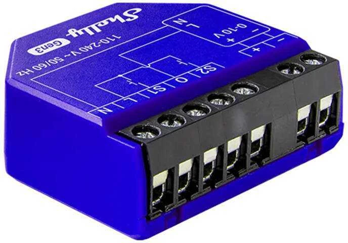 Shelly Gen3 Dimmer 0/1-10V PM šviesos intensyvuno valdiklis (Wifi, Bluetooth)