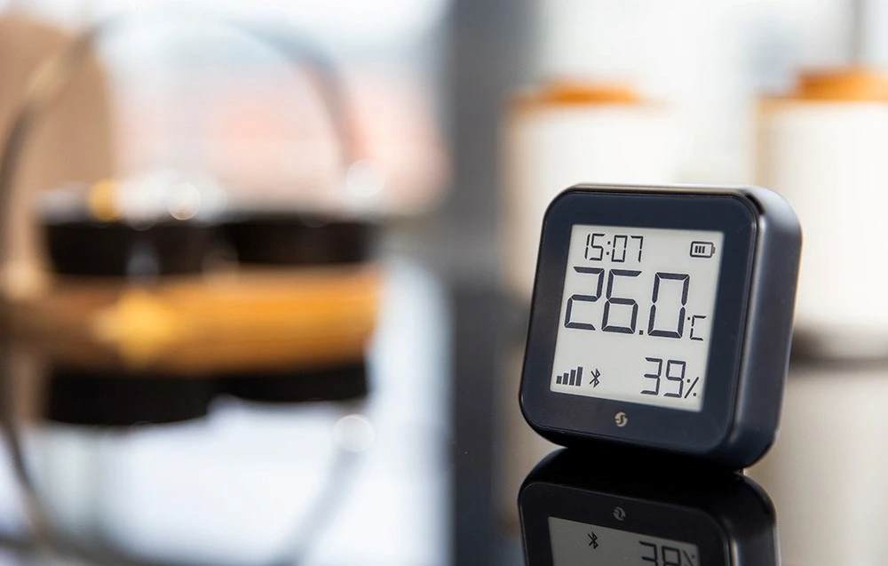 Shelly H&T GEN3 Wifi temperatūros ir drėgmės sensorius juodas