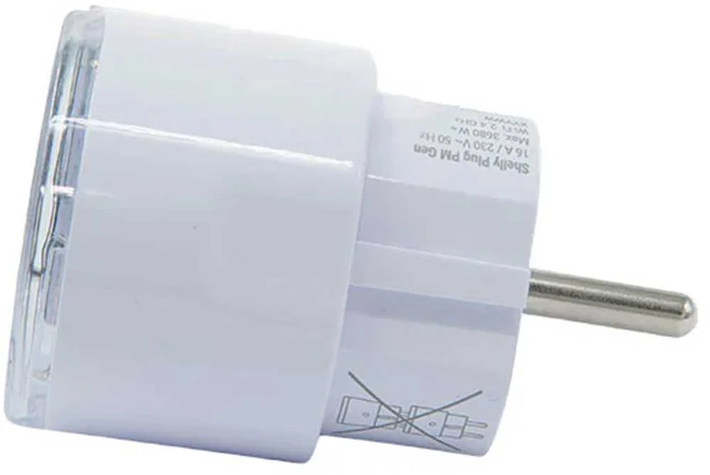 Shelly Plug PM Gen3 išmanusis 16A kištukas, baltas