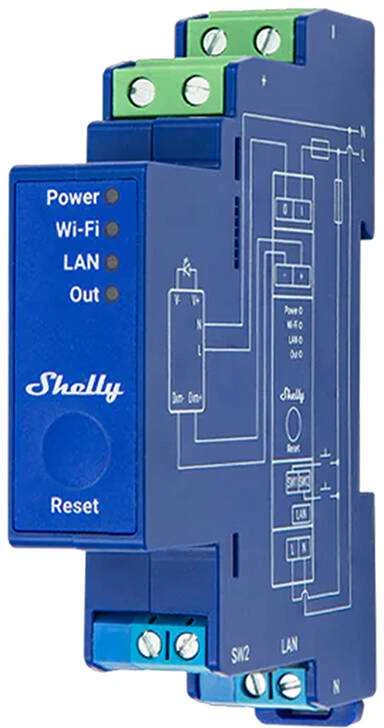 Shelly Pro Dimmer 0/1-10V PM apšvietimo valdiklis