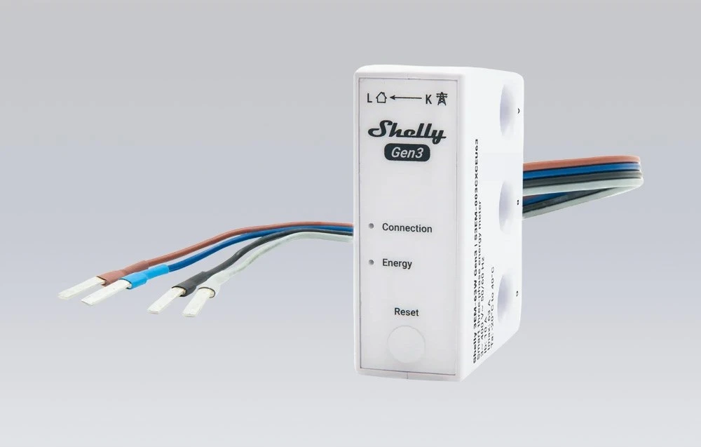 Shelly 3EM-63W Gen3 elektros sąnaudų skaitiklis