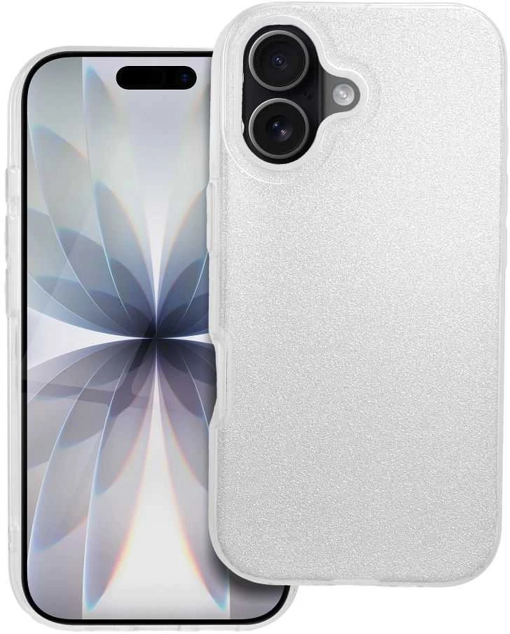 OEM dėklas, skirtas iPhone 17, blizgantis sidabrinis