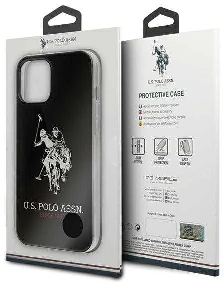 Dėklas Us Polo Assn US Polo USHCP12LTPUHRBK Apple iPhone 12 Pro Max 6,7″ juodos spalvos Shiny Big Logo