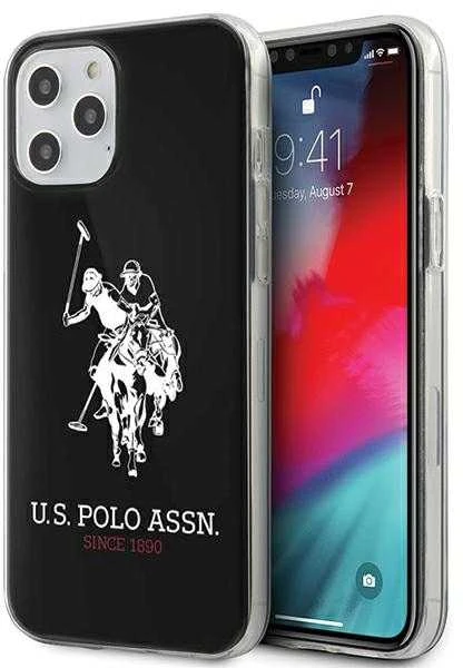 Dėklas Us Polo Assn US Polo USHCP12LTPUHRBK Apple iPhone 12 Pro Max 6,7″ juodos spalvos Shiny Big Logo