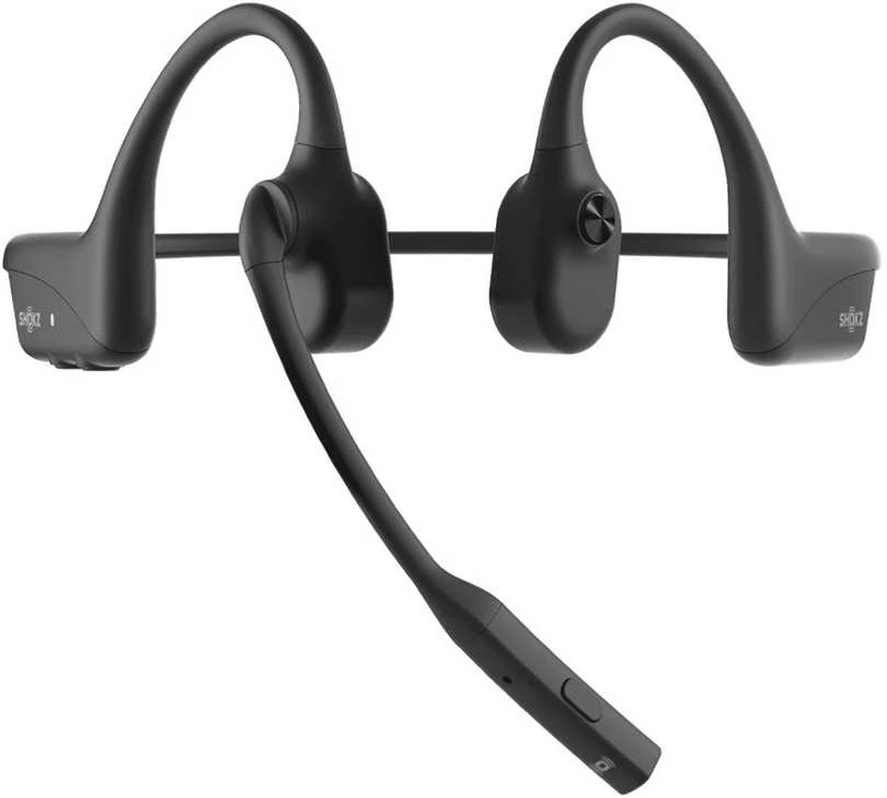 SHOKZ OpenComm2 2025 Atnaujinimas Belaidės Bluetooth Bone Conduction Vaizdo konferencijos Ausinės su USB-C įkrovimo prievadu | 16 val. pokalbio laikas, 29 m Belaidės diapazonas, 1 val. įkrovimo laikas | Komplekte Triukšmą slopinantis Boom Mic, Juodas