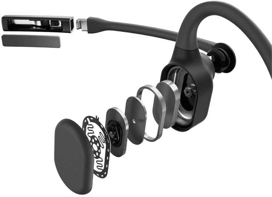SHOKZ OpenComm2 2025 Atnaujinimas Belaidės Bluetooth Bone Conduction Vaizdo konferencijos Ausinės su USB-C įkrovimo prievadu | 16 val. pokalbio laikas, 29 m Belaidės diapazonas, 1 val. įkrovimo laikas | Komplekte Triukšmą slopinantis Boom Mic, Juodas